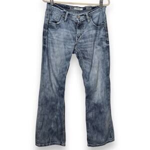BKE Women 31S Blue Slim Fit Distressed Boyfriend Derek Jeans Embroidered Denim